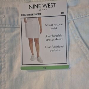Nine West White Denim Skirt